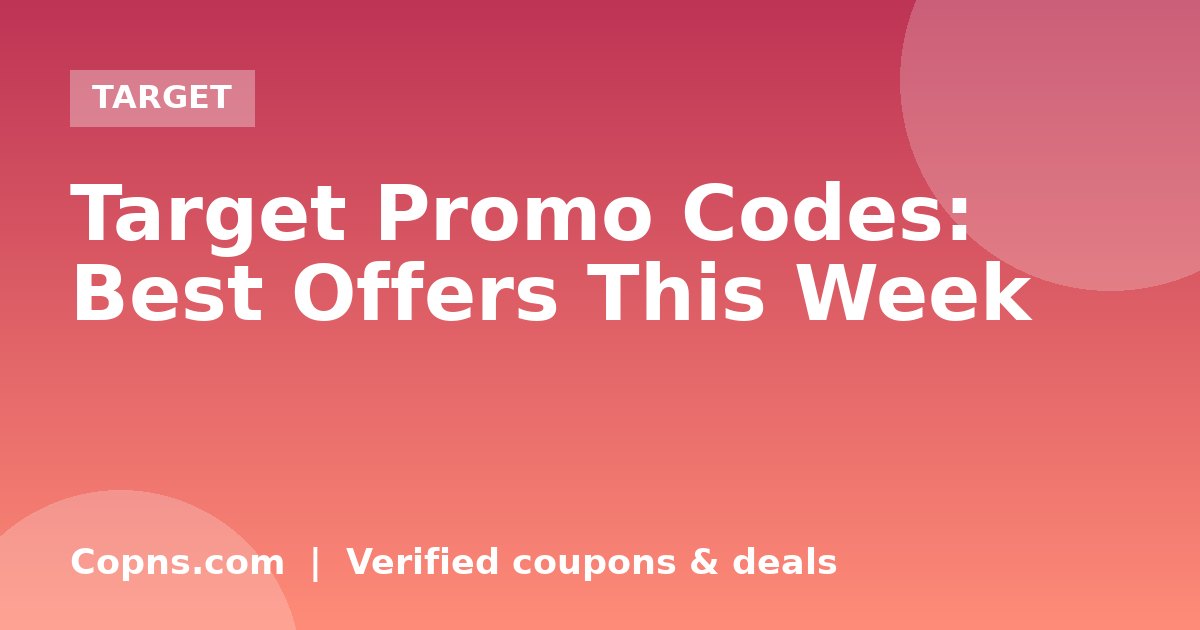 Target Promo Codes: Best Offers This Week